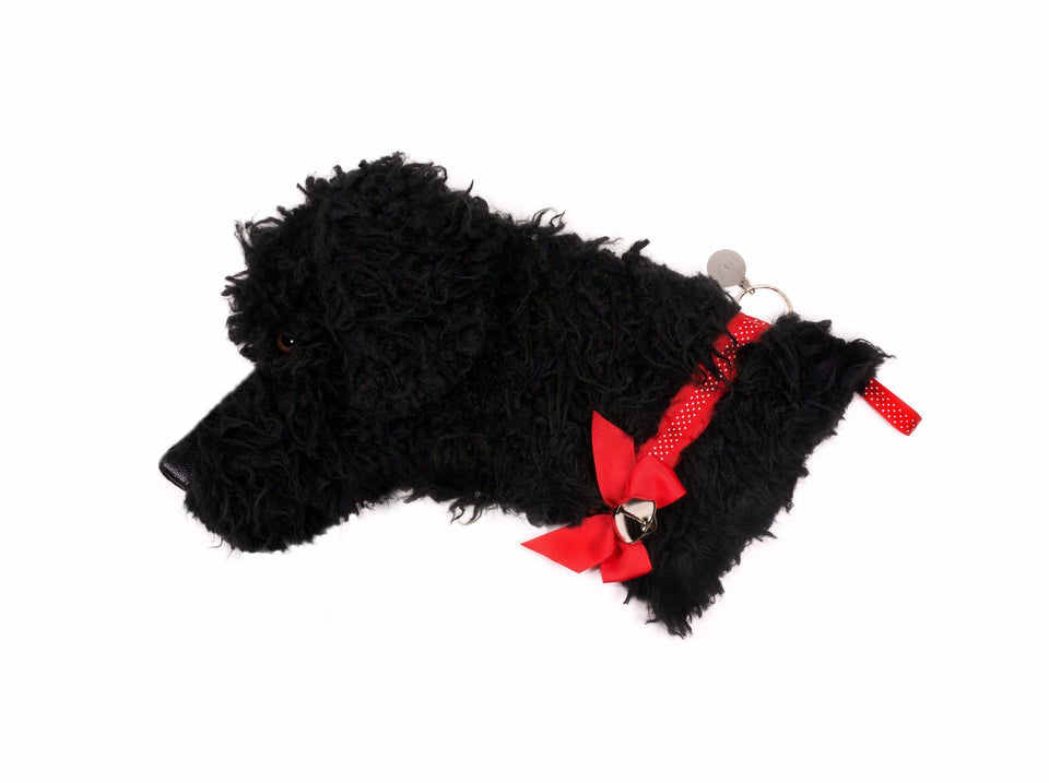 Black Doodle Portuguese water dog Christmas stocking by Hearth Hounds
