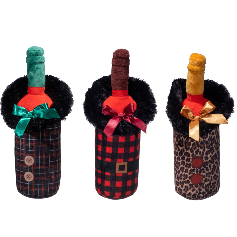 Designer Holiday Wine Bottles 3 Pack