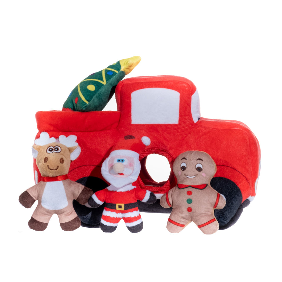 Christmas Truck W/Three Removable Squeaker Toys