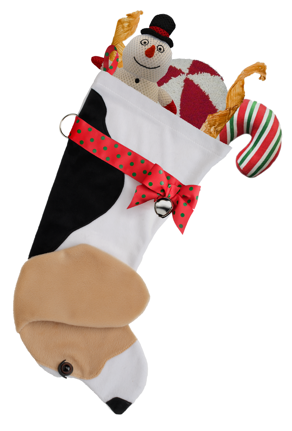 This Beagle shaped Christmas dog stocking is the perfect gift for stuffing toys and treats into to spoil your fur baby for Christmas, or whatever holiday you celebrate!