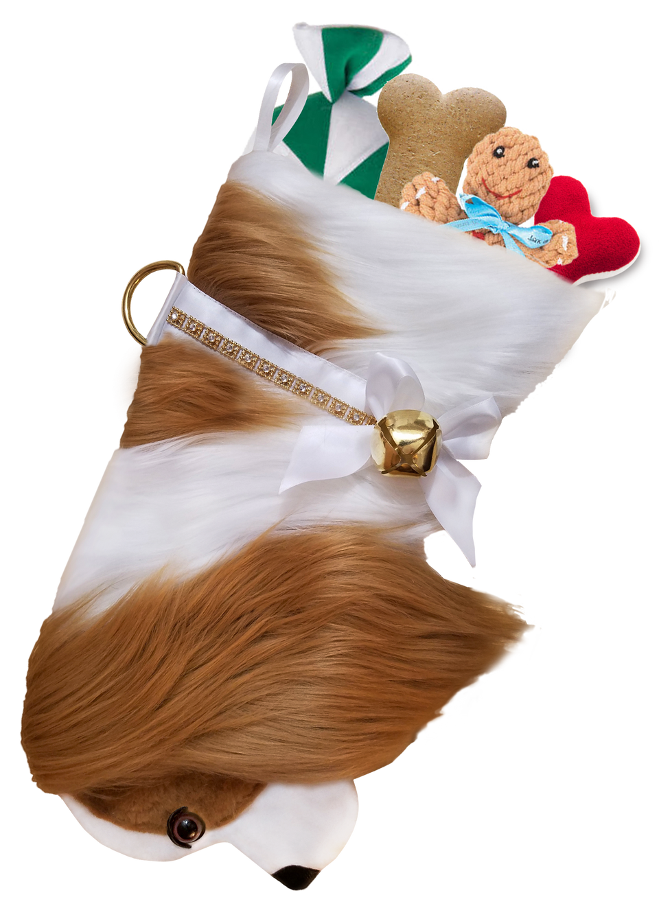 This Cavalier King Charles Spaniel dog Christmas stocking is the perfect gift for stuffing toys and treats into to spoil your fur baby for Christmas, or whatever holiday you celebrate!