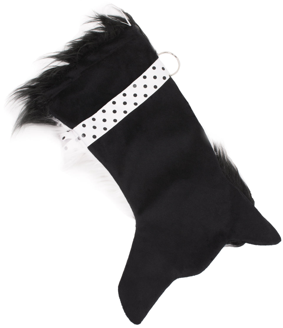 This Border Collie shaped dog Christmas stocking is perfect for stuffing toys and treats into to spoil your fur baby for Christmas, or whatever holiday you celebrate!