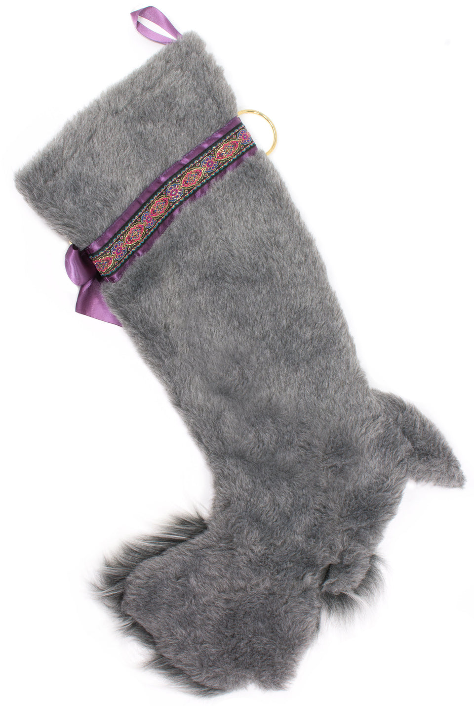 This Schnauzer shaped Christmas dog stocking is the perfect gift for stuffing toys and treats into to spoil your fur baby for Christmas, or whatever holiday you celebrate!