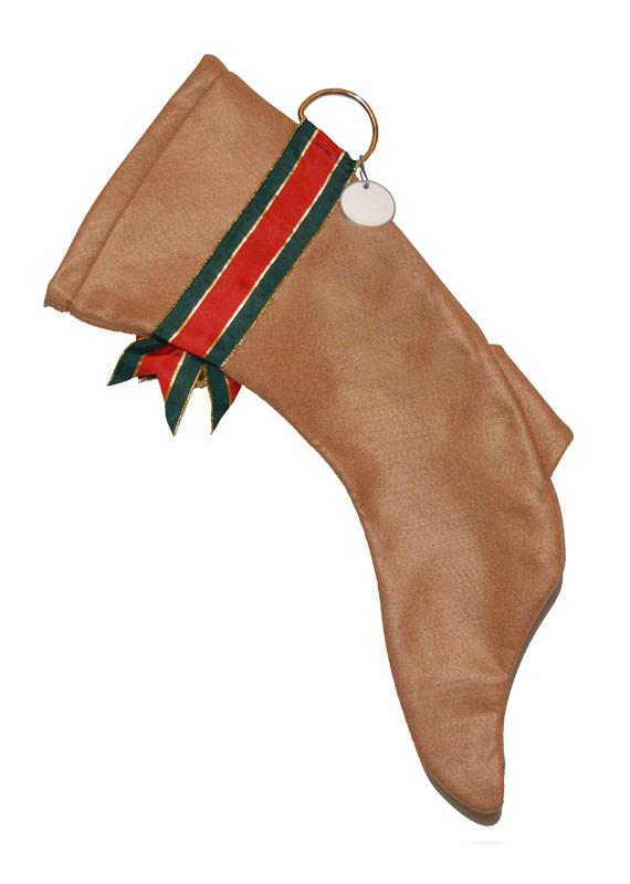 This Tan Greyhound dog shaped holiday stocking is perfect for stuffing toys and treats into to spoil your fur baby for Christmas, or whatever holiday you celebrate! 