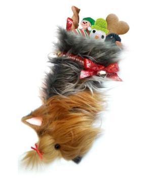 This Yorkshire Terrier shaped Christmas dog stocking is the perfect gift for stuffing toys and treats into to spoil your fur baby for Christmas, or whatever holiday you celebrate!